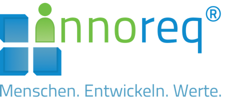 Das Logo der innoreq® GmbH - Menschen. Entwickeln. Werte.